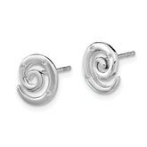 White Ice Sterling Silver Rhodium-plated Diamond Swirl Post Earrings